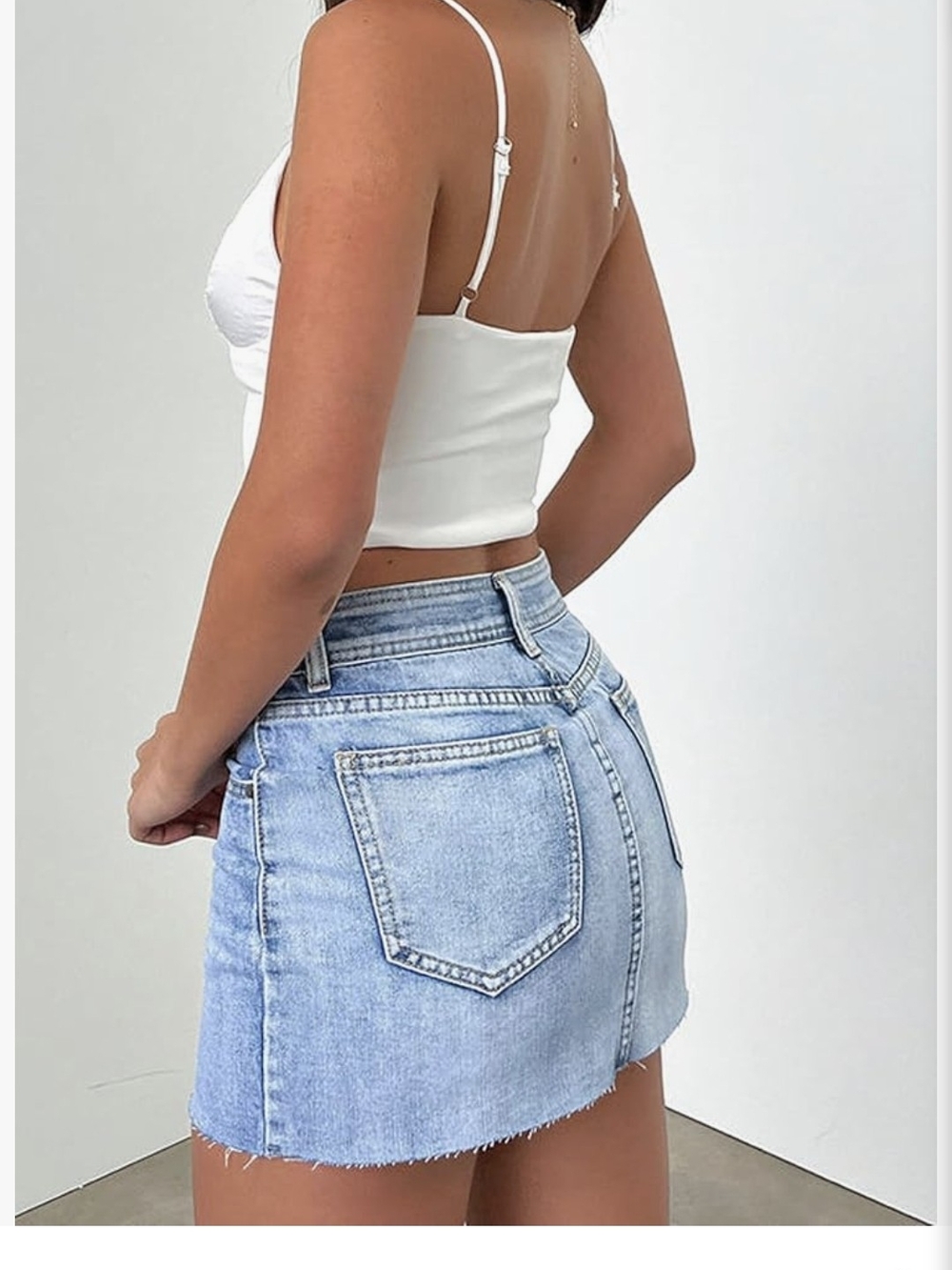 Classic Light Blue Denim Mini Skirt - NWT
